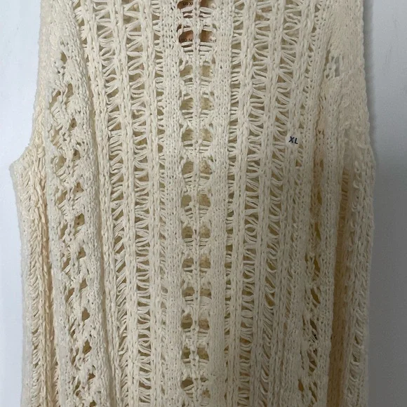 American Eagle Easy Open Stitch Weave Cream Sleeveless Knit Tank Top’ Sz XL NWTs - Picture 6 of 16